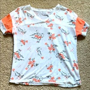 Maurices coral flower shirt